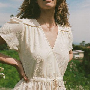 Christy Dawn Dawn Dress in Sunflower Jacquard Cream White Ivory